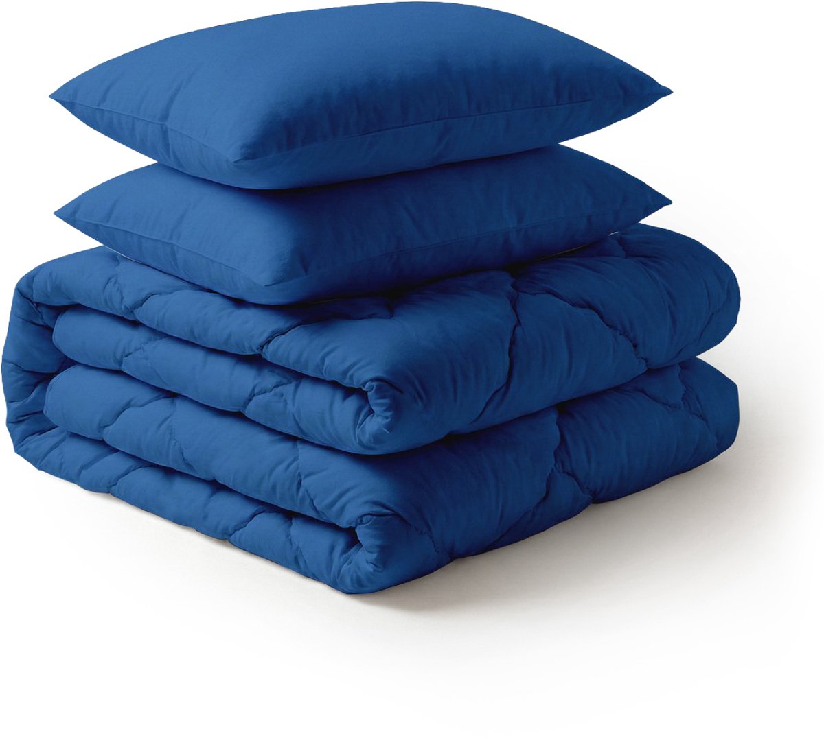 LILLA24 Dekbed zonder overtrek - Incl 2 kussenslopen - 240x200 cm - Wasbaar dekbed - All year hoesloos dekbed - Donkerblauw