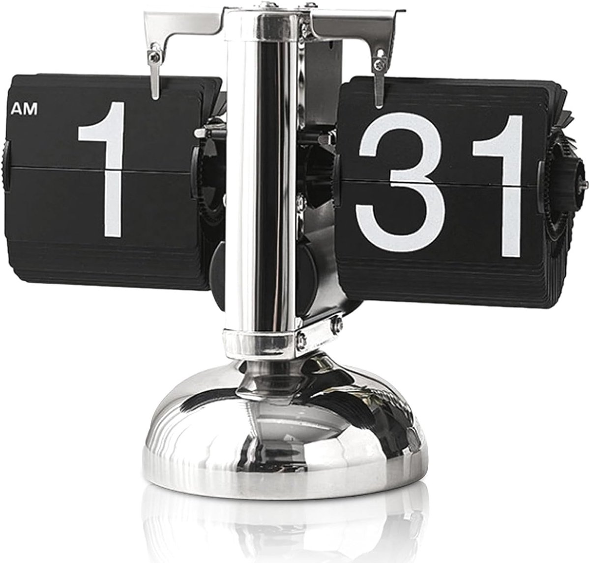 Automatisch omslaan van pagina's, digitale klok met automatische bladomslag, intern tandwielmechanisme, verwijderbare kwartsuurwerken, nauwkeurig en eenvoudig instelbaar.