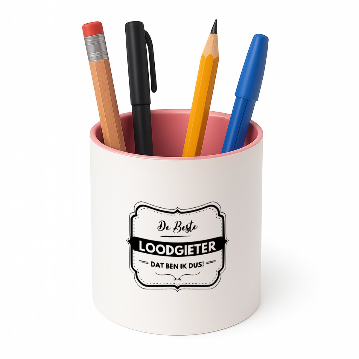 Hacebo® - De beste loodgieter dat ben ik dus Pennenbakje - Loodgieter - Vrienden familie - pennenhouder - Collega - Cadeau - Pennenbakje roze