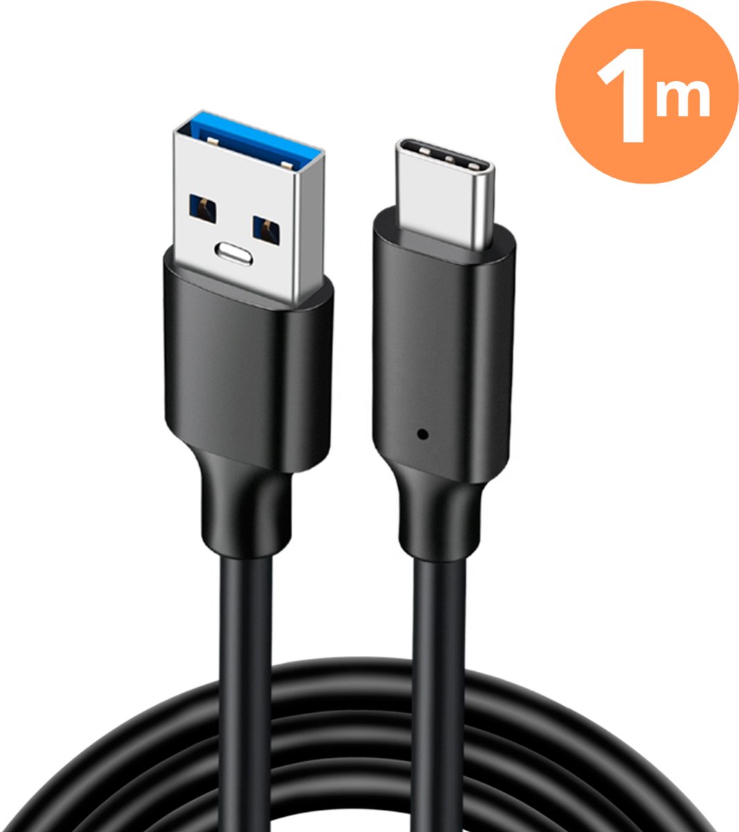 Delmark USB-A naar USB-C Kabel - 1 meter - 3.2 Gen2 - Geschikt voor snel laden - 60W Power Delivery en QC 3.0