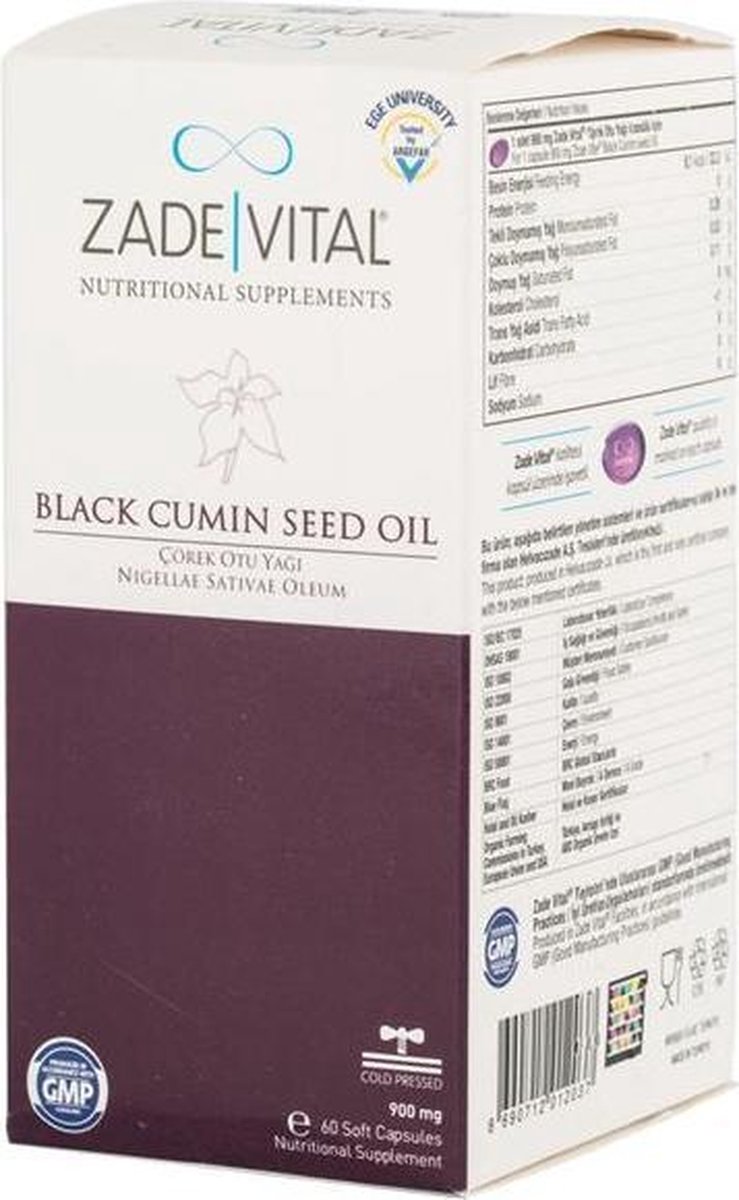 Zade Vital zwarte komijnzaadolie 'black cumin seed oil' 60