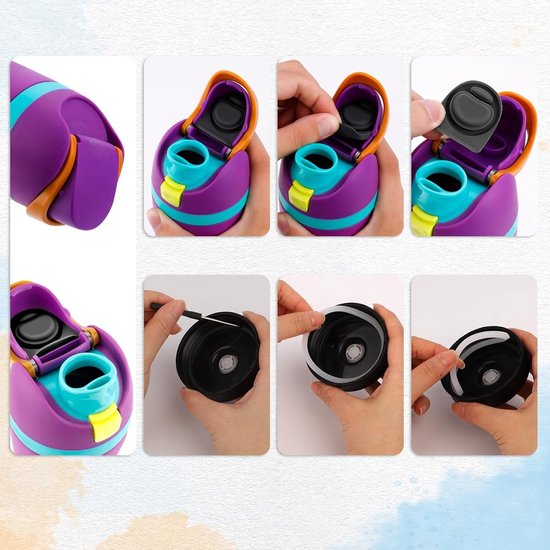 4 Stuks Vervangende Stoppen met 4 Flessen Grommets voor O-Ring Waterflesdeksels - Silicone en Plastic Accessoires voor 19/24/25/32/40oz Flessen van Merkloos — afbeelding 4