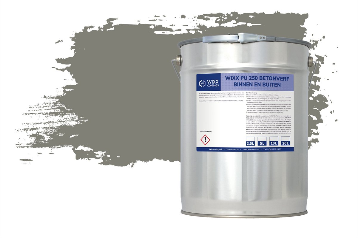 Wixx PU 250 Betonverf Buiten en Binnen - 5L - RAL 7023 | Betongrijs