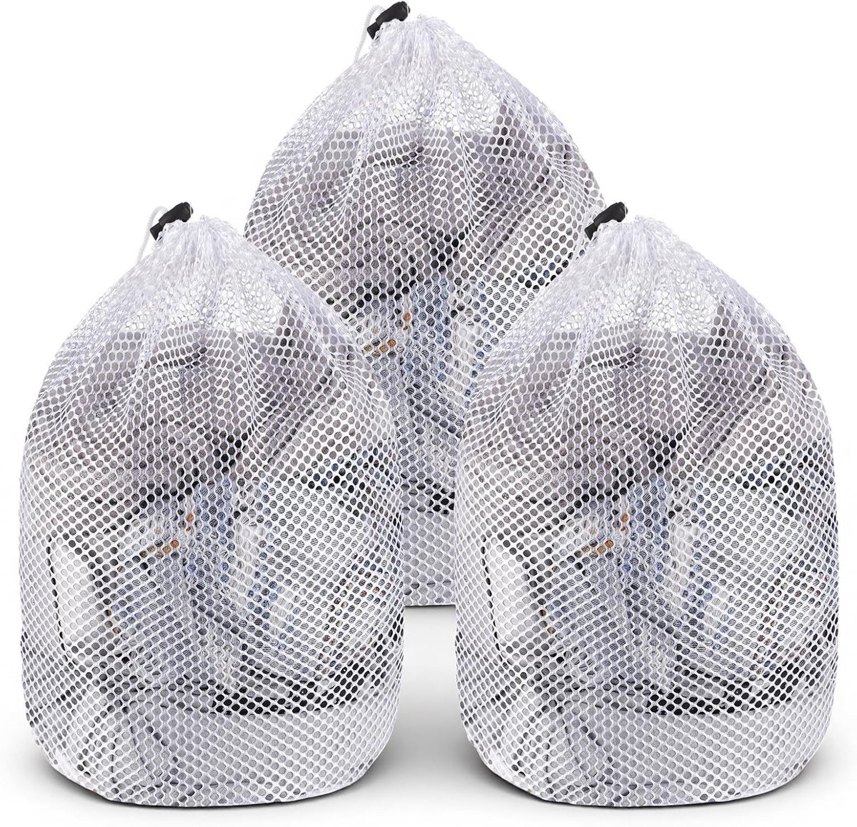 Set van 3 Kleine Wasnetjes voor Delicate Kleding met Trekkoord - Duurzame Waszakken voor Ondergoed, Sokken en Babykleding - Ideaal voor de Wasmachine en Reizen 30x40cm