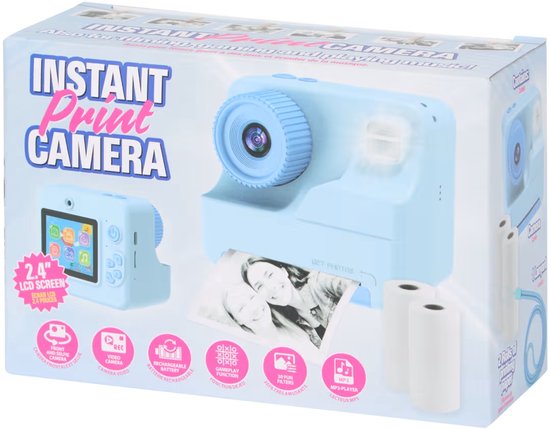 Instant Print Camera Kinderen – Inclusief 7 Rollen Papier – Complete Set – Kindercamera met Printer – LCD Scherm – Oplaadbaar
