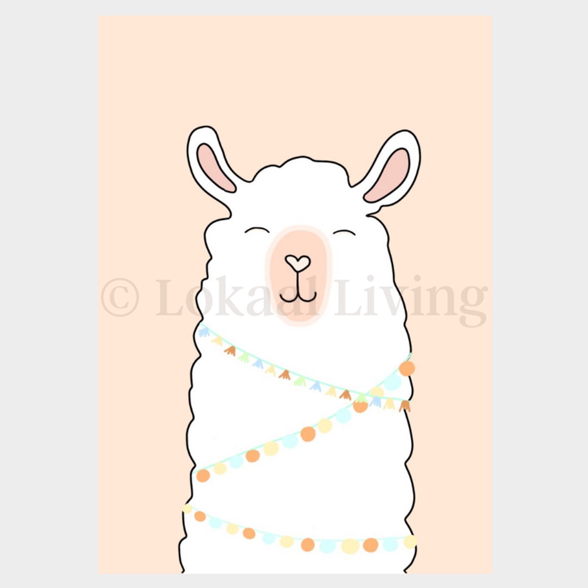 Lokaal Living a4 poster - alpaca
