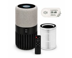ZUKI Luchtreiniger met HEPA 13 Filter – Tegen Hooikoorts & Allergie – Fluisterstil (28dB) – Voor Slaapkamer – Tot 25m² – CADR 125 m³/u – Met Afstandsbediening
