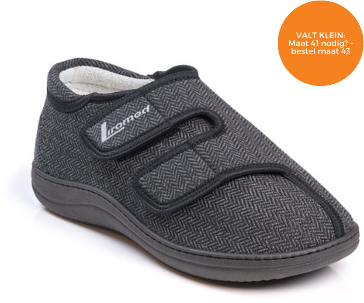 Liromed Kampen Verbandschoenen Laag – Extra Brede Verbandschoenen Paar Zwart Breedte L-Maat 41