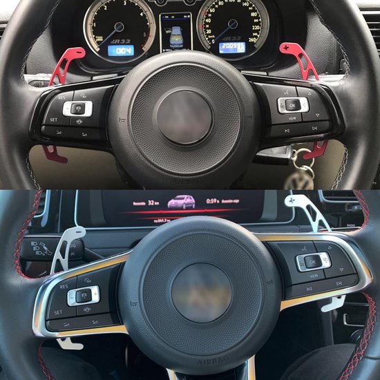Set van 2 Metalen Stuurextensies voor Volkswagen Golf en Polo - Rood — afbeelding 3