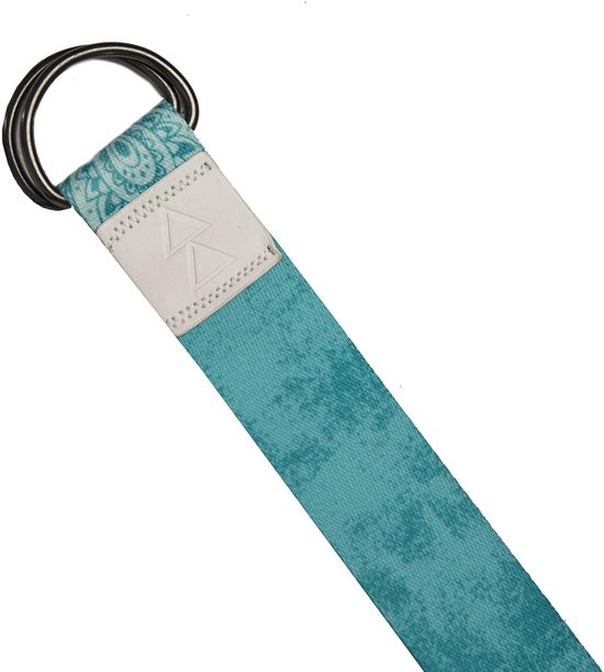 Verstelbare Yoga Strap - Extra Lang & Super Zacht - Veilig Â© Rekken & Vasthouden - 240 cm - Mandala Turquoise — afbeelding 2