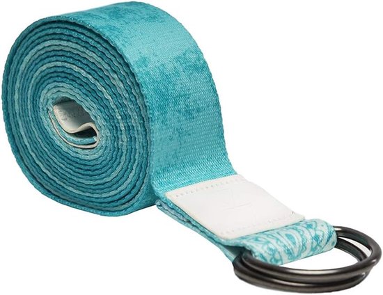 Verstelbare Yoga Strap - Extra Lang & Super Zacht - Veilig Â© Rekken & Vasthouden - 240 cm - Mandala Turquoise — afbeelding 5