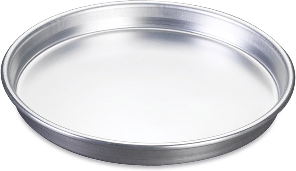Diepe Bakvorm - Pizzaplaat - Oven Gebruik - Verstevigde Rand - 38 x 38 cm - Zilver