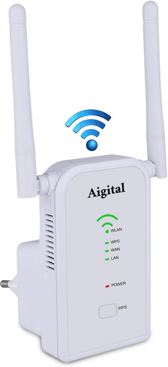 Wifi Repeater - Wifi Versterker - Internet Uitbreiden - 300 Mbps Snelheid - 120 m² Bereik - Wit
