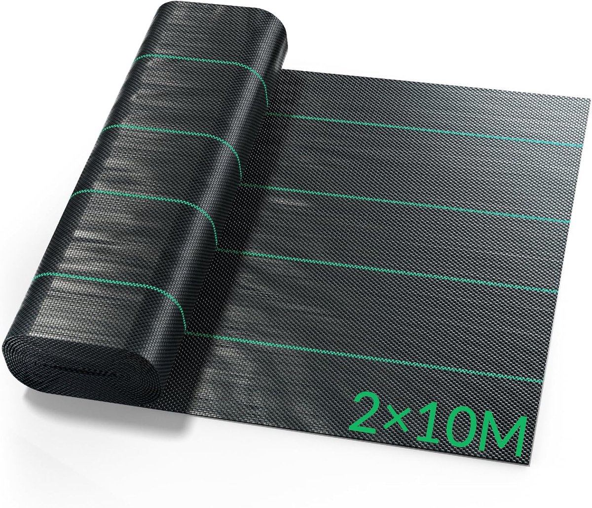 Onkruidmembraan - Bodembedekker doek - Tuin onderhouden - Heavy Duty PP stof - 2 x 10 meter - Zwart
