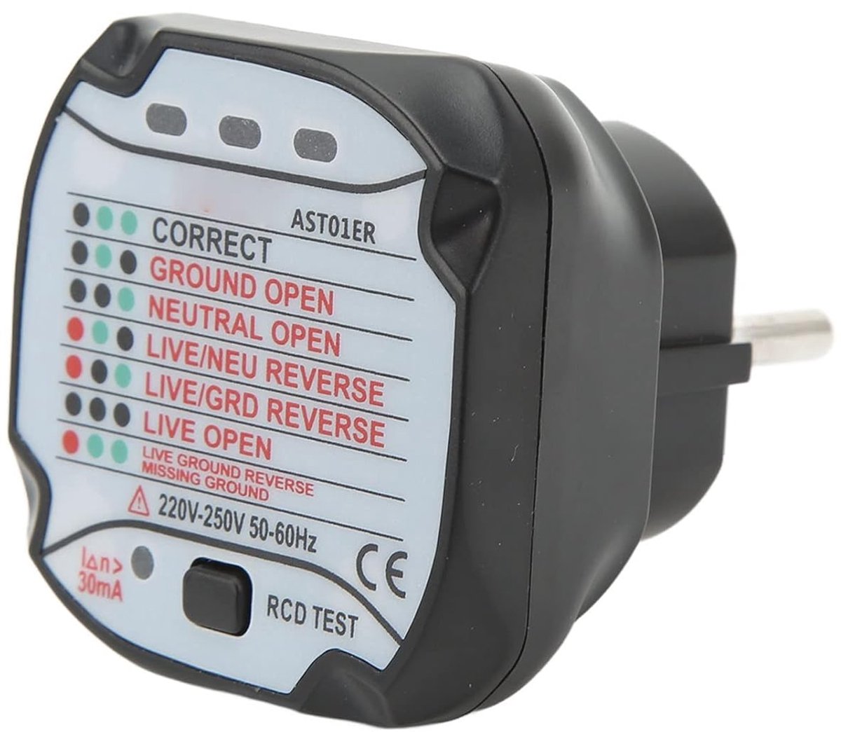 Plug Power Tester Aardingslijn Polariteitsmeting - Elektrische Test Apparaten Socket Tester EU Plug 220V-250V .