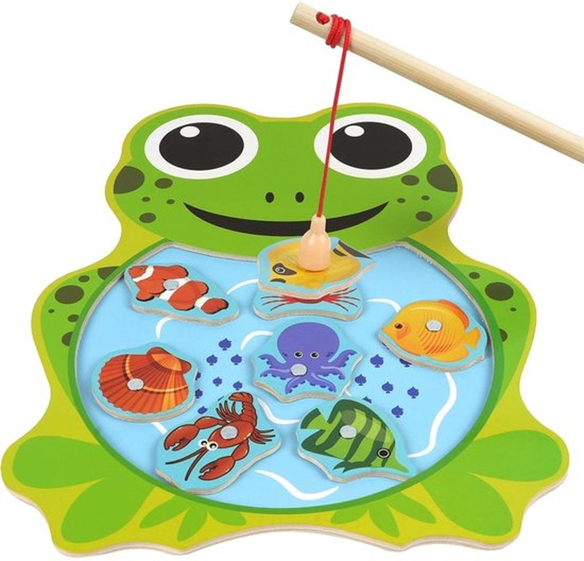 Montessori Magnetisch Visspeelgoed | Houten Kikkervisspel, Ontwikkelt Hand-oogcoördinatie En Kleurherkenning, Educatief Cadeau Geschikt Voor Kinderen Vanaf 2 Jaar
