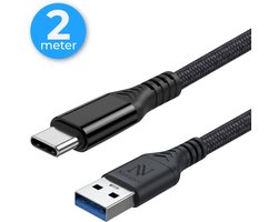 Nuvance USB A naar USB C Kabel - USB C naar USB A Oplaadkabel - 2 Meter - USB naar USB C Kabel - Oplaadkabel USB C - USB Kabel