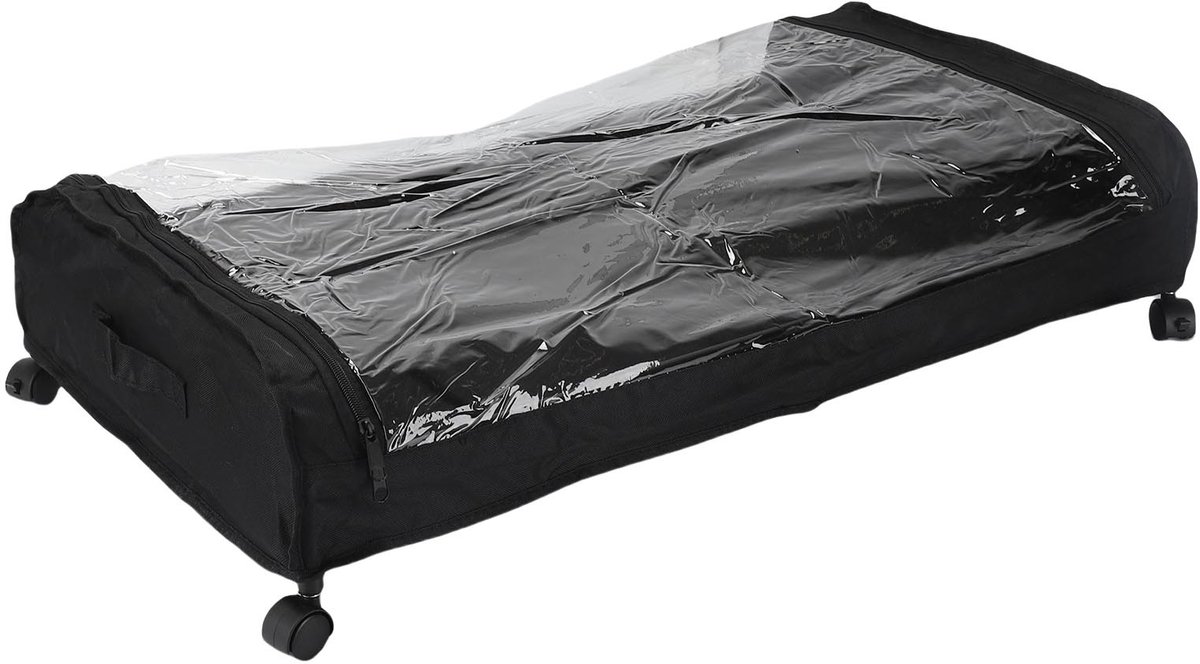 Onderbed opbergzak - Onderbedcommode opbergbox met deksel - Opbergtas voor kleding & beddengoed - Met rits en transparante bovenkant - Opvouwbare kledingopslag - Opbergdozen - Opbergbox met wielen voor onder bed - 80×16×44 cm