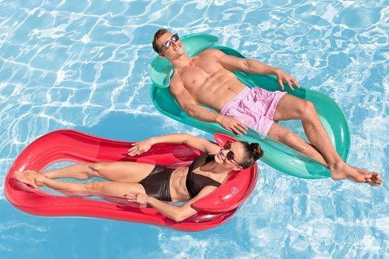 Opblaasbaar zwembadligbed - luchtmatras voor zwembad - voor volwassenen - zomer — afbeelding 3