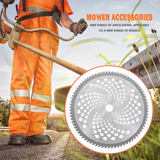 Grasmaaierbladen - Metalen bladen - Grasmaaieraccessoires - Zaagblad met 40 tanden - Tuingereedschap - Mangaanstaal - 25,5 x 25,5 x 1 cm - Geschikt voor het snoeien van struiken, gazons en hardnekkig onkruid - Zilver — afbeelding 4