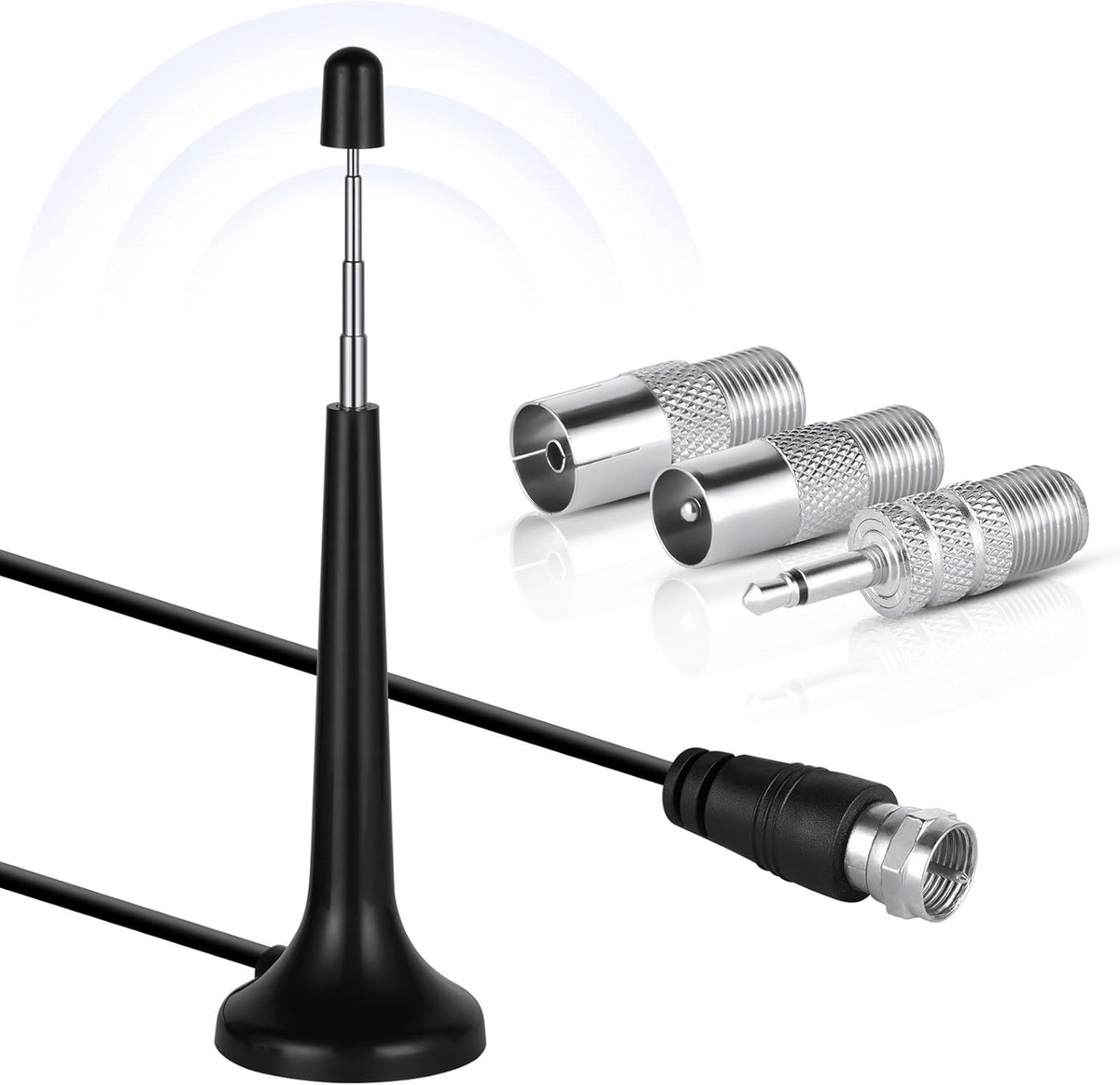 Radio Antenne - DAB FM Antenne - Hifi Ontvangst - Magnetische Basis - 3 Meter Kabel - Zwart
