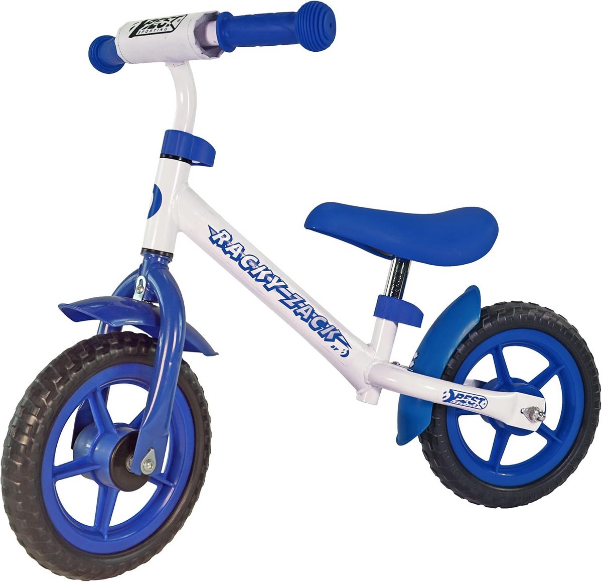 Loopfiets Kinderen Balansfiets Peuters Eerste Fietservaring Verstelbaar Zadel 12 Inch Wielen Blauw Wit