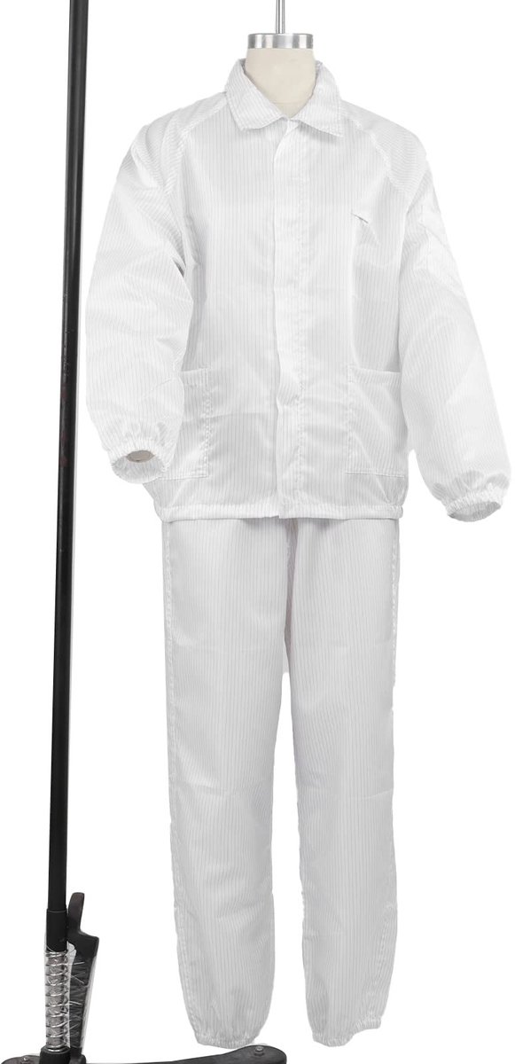 Dailygoods - ESD-werkkledingbescherming - Antistatisch Werkpak - Gespleten Ontwerp - Wit - Polyester - Werkplaats - XL