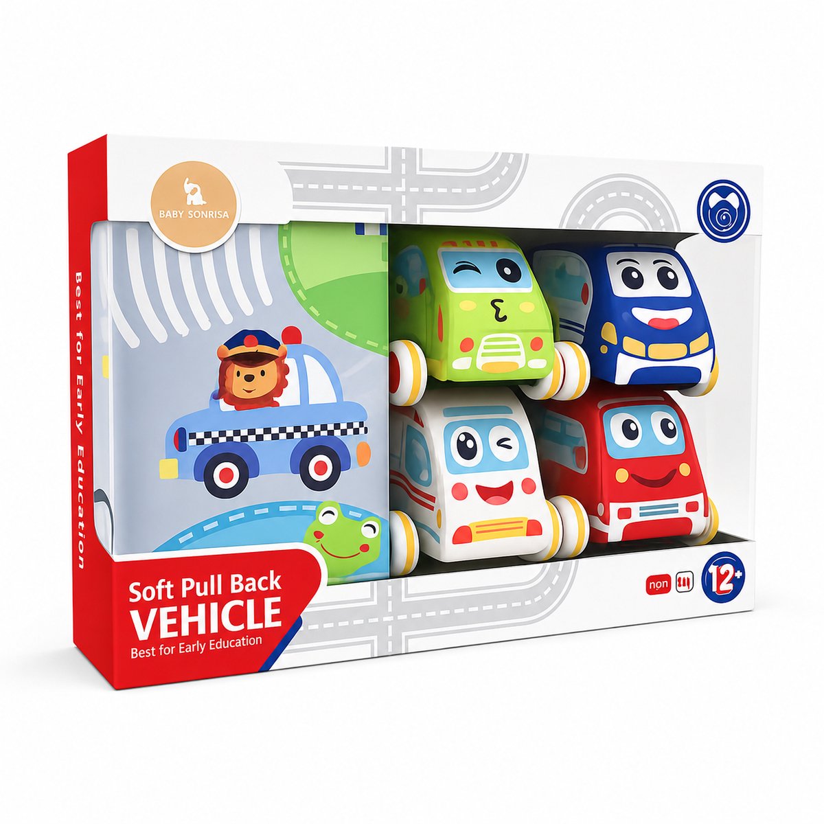 Speelmat Auto's Met Opbergtas - 4 Houten Voertuigen - Speelkleed Auto - Educatief Speelgoed - Cadeau Jongens En Meisjes Vanaf 1 Jaar — afbeelding 11