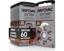 Rayovac Extra Advanced 312 Hoorbatterijen PR41 Bruin – 60 Stuks