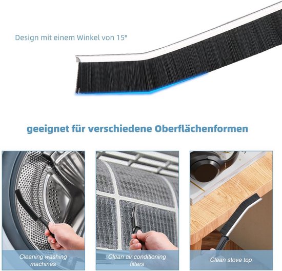 Dieptereinigingsborstels - Voegenborstels - Spleten Reinigen - Roestvrijstalen Klem - 3 Stuks - Zwart — afbeelding 4