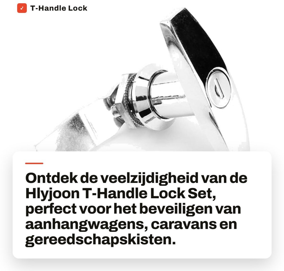 Dailygoods- Deurslot T-handgreep - Geschikt voor aanhangwagens - Gereedschapskisten - Garagedeuren - Inclusief 2 sleutels - Duurzaam zinklegering - Slot