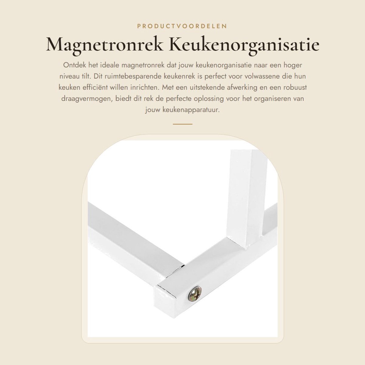 Dailygoods- Magnetronrek Ruimtebesparend - Keukenrek Staand - Dubbellaags Design - 57 x 38 x 35 cm - Veilig en Duurzaam - Organiseer je Keuken