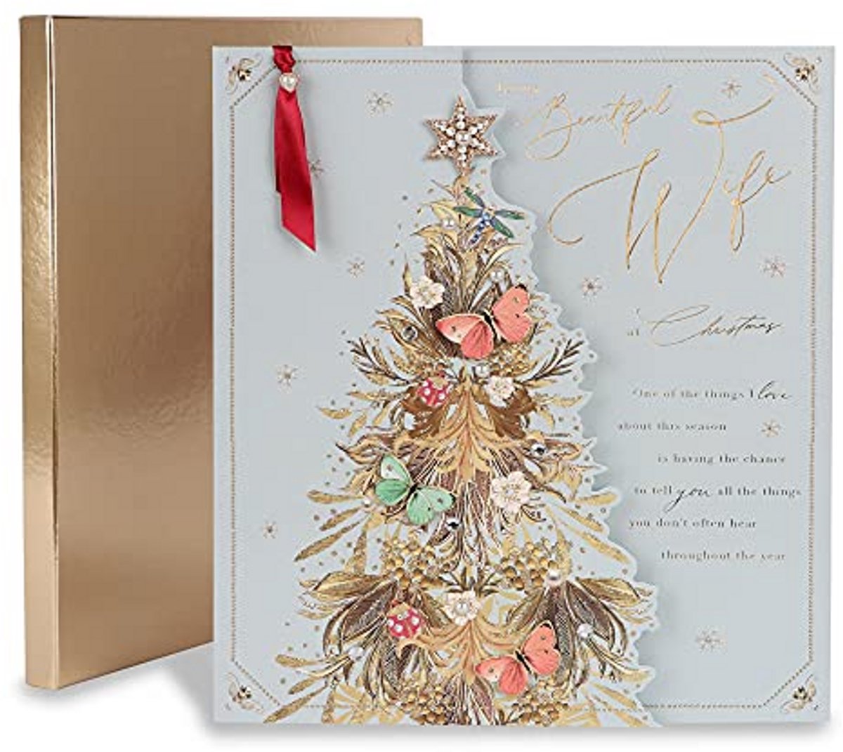 Kerstkaart Vrouw - Luxe kaart - Kerstwensen sturen - Met envelop - 351 x 317 mm - Meerkleurig