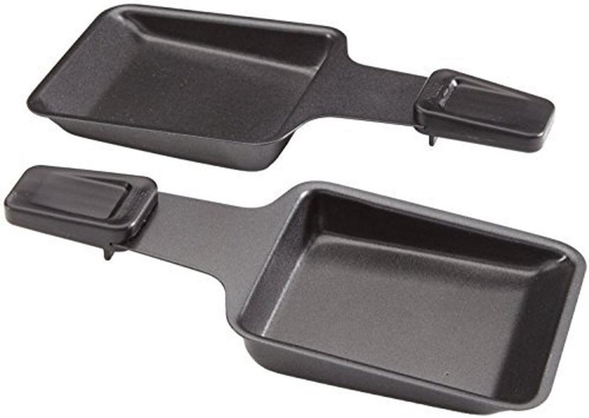 Raclettepannetjes Set - Pannen voor Raclette - Gezellig Eten - Antiaanbaklaag - 4 Stuks 8x8cm - Zwart