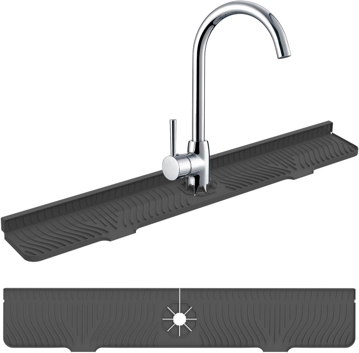 Gootsteenkraanmat - Spatbescherming kraan - Aanrecht droog houden - Snelle waterafvoer - 7