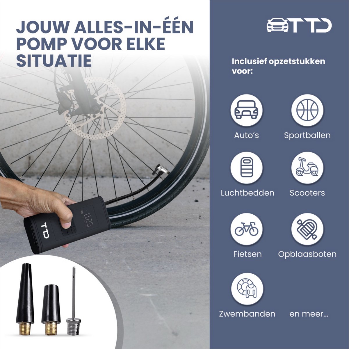 TTD - Draagbare Elektrische Bandenpomp thumbnail 3