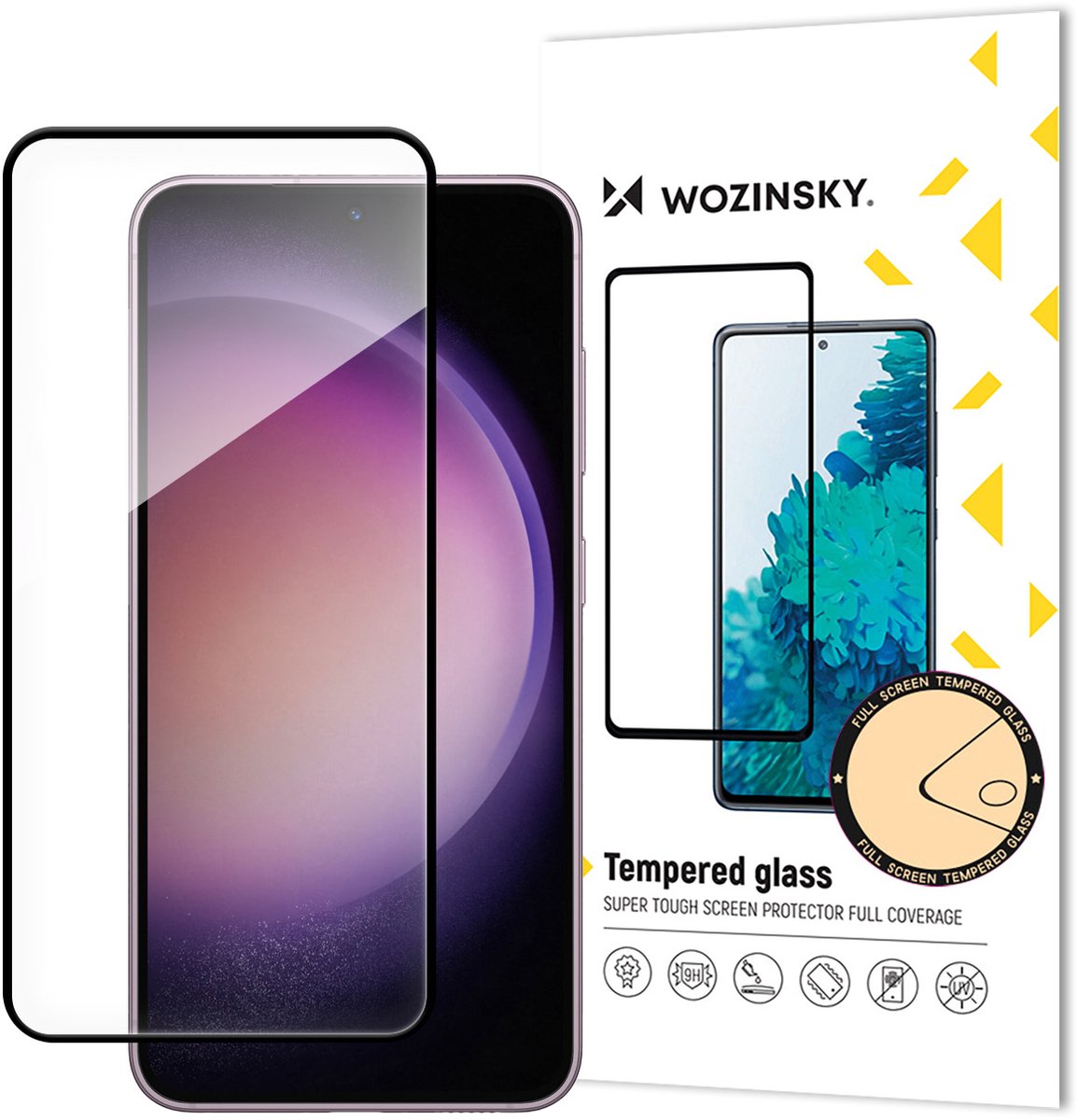 Hurtel Wozinsky - Gehard Glas - Samsung Galaxy S24 - 9H Hardheid - Zwarte Rand - Full Glue