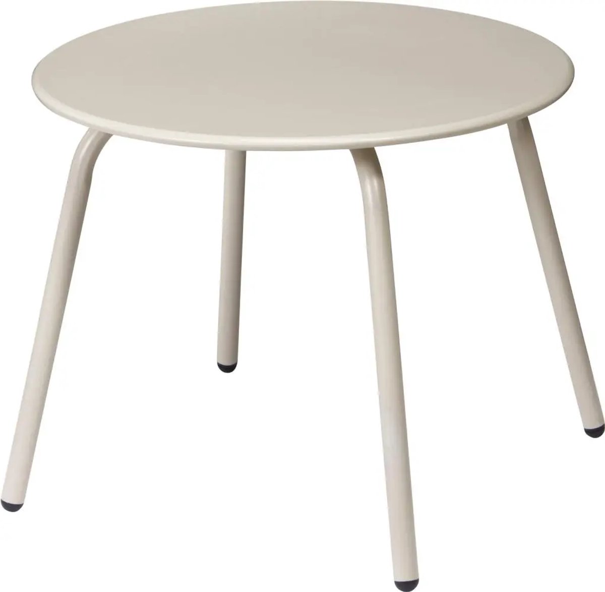 Pro Garden Tuin bijzettafeltje - beige - metaal - Dia 50 cm - rond - koffietafel - tuinset tafel