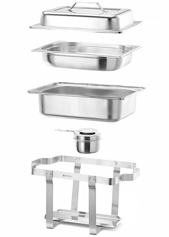 HENDI Chafing dish - Gastronorm 1/2 - Hoogglans - 4,5L - Inclusief brandpastahouder — afbeelding 5