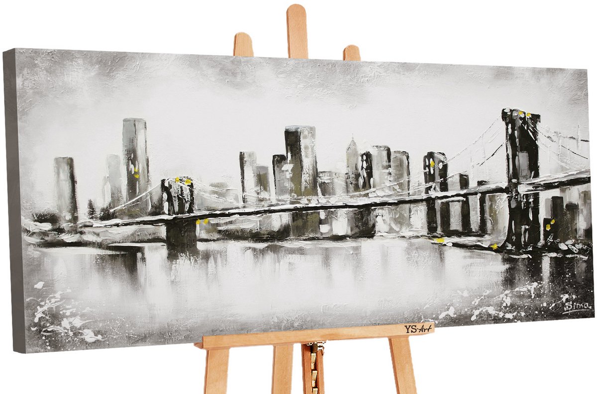 YS Canvas schilderij groot handgeschilderd ultramarijn II blauw abstract – YS-Art Gallery – Luxe wanddecoratie voor woonkamer – Modern schilderij voor slaapkamer en kantoor Without Floater Frame