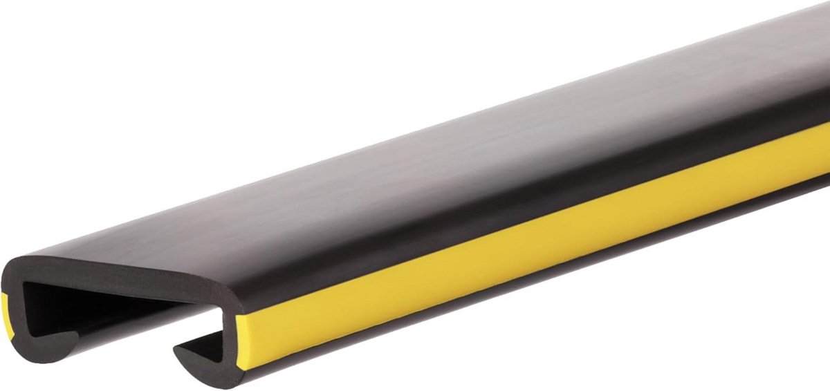 Trapleuning Profiel - PVC Leuning - Veilig Lopen - Flexibel Materiaal - 40x8mm - Zwart-Geel