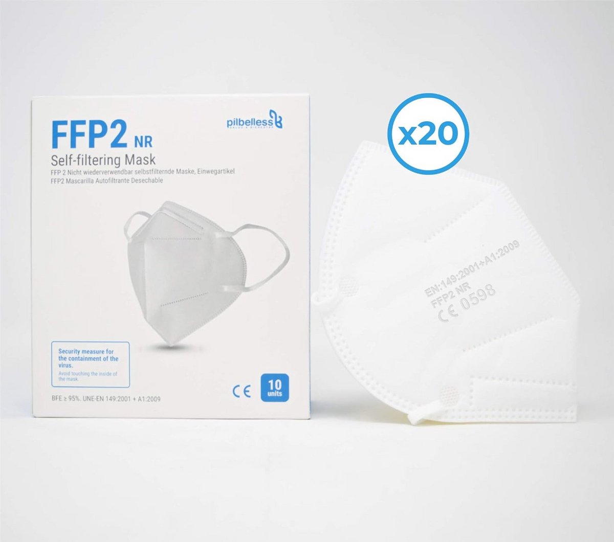 Wegwerpmaskers FFP2 - Beschermmaskers - Dagelijkse bescherming - CE Gecertificeerd - Doos 20 stuks - Roze