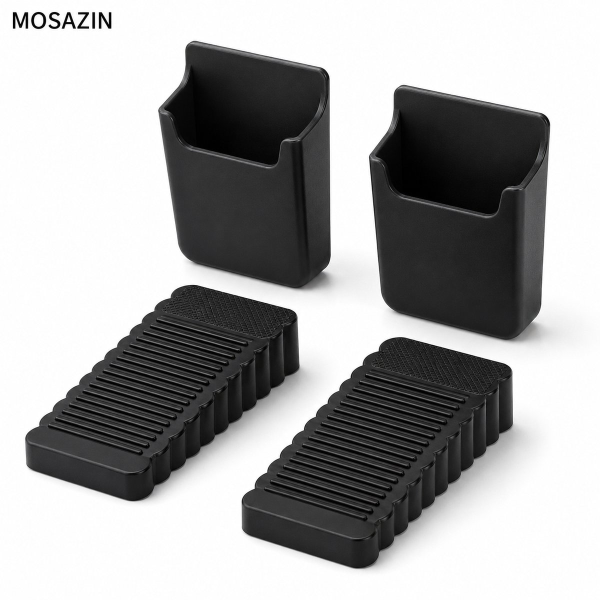 MOSAZIN Deurstopper Set van 2 - Antislip Deurwig met Houder - Zwart