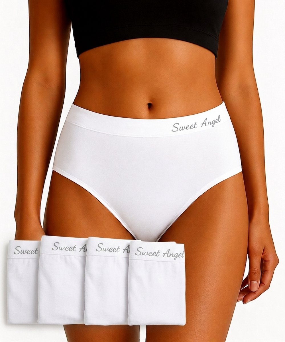 Sweet Angel Witte Dames Slips 5pack Maat XXL