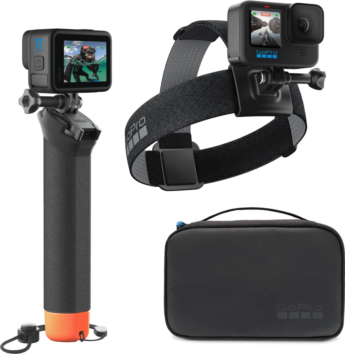 GoPro Adventure Kit 3.0 - Actioncam Accessoireset - Floating Hand Grip - Head Strap 2.0 - Zwart
