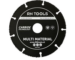 RNtools Carbide Multi Doorslijpschijf - Slijpschijf voor Hout, Hout met Spijkers, Kunststof, Gips - 125 x 22,23 mm