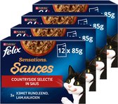 Felix Sensations Sauces - Kattenvoer Natvoer - Countryside Selectie - 48 x 85 g