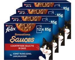 Felix Sensations Sauces - Kattenvoer Natvoer - Countryside Selectie - 48 x 85 g