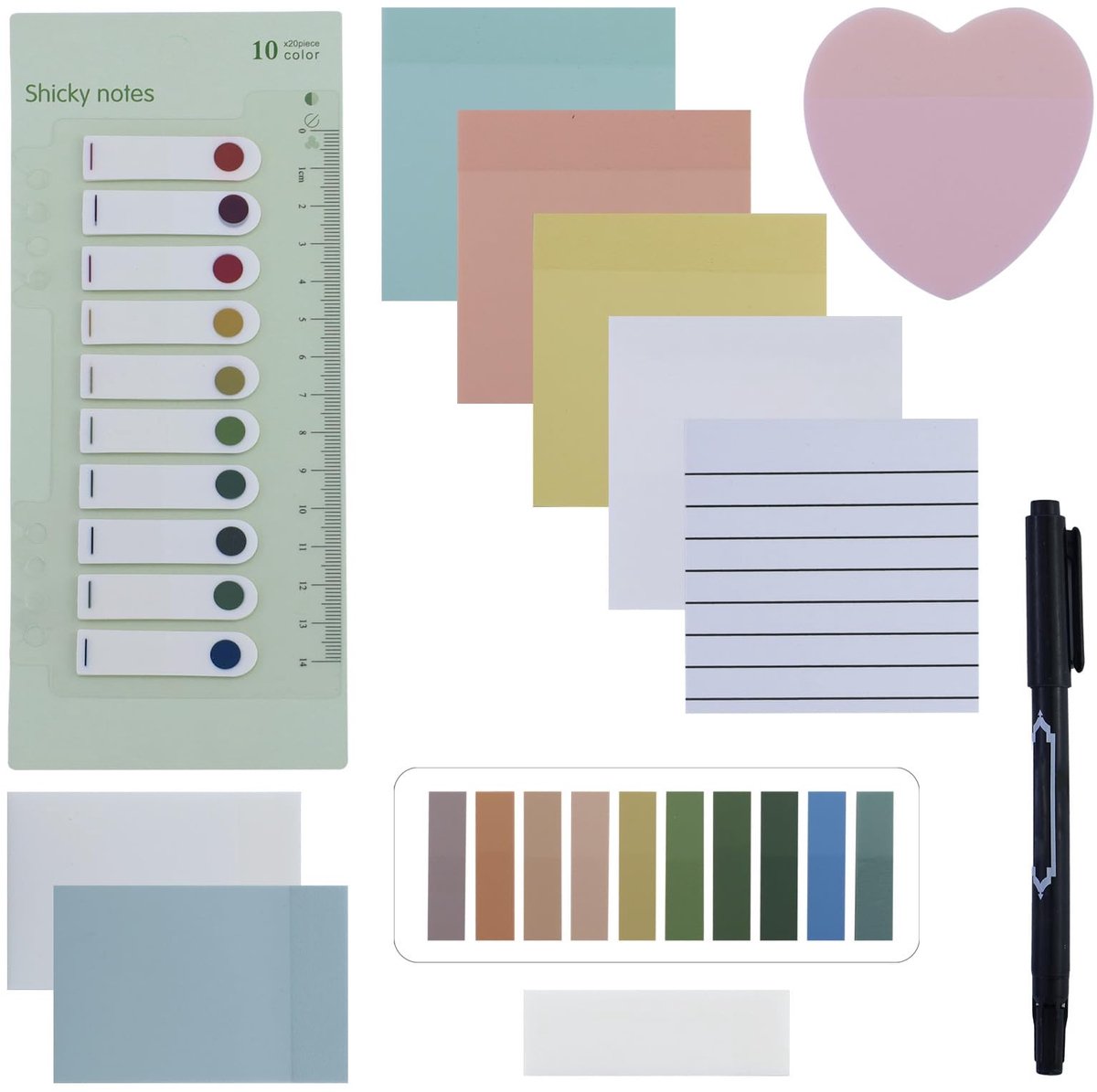 Dailygoods- Notitieblaadjes 650 stuks - Transparante Zelfklevende Notities - Hoogwaardig PET-Materiaal - Esthetisch - Gemakkelijk te Verwijderen - Duidelijke Zichtbaarheid - Plakbriefjes