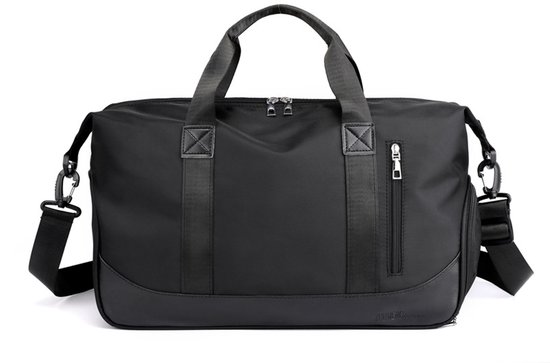 Sac de Sport Étanche avec Compartiment de Séparation Humide-Sec - Grand Sac de Voyage pour Fitness et Yoga - Sac de Natation avec Compartiment pour Vêtements Mouillés - Sac à Bandoulière Multifonctionnel pour Voyage et Sport -noir